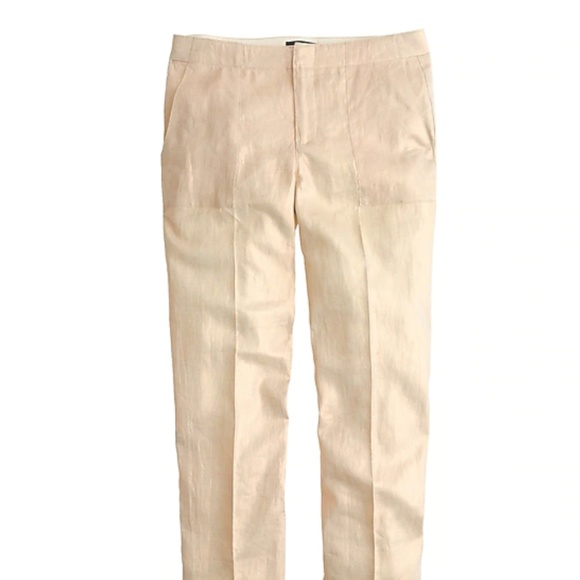 J. Crew Linen Garden Pant in Metallic Foil Size 4 - Picture 2 of 8